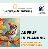 Das Bild ist eine Informationsgrafik zur Kleinprojekteförderung 2025.